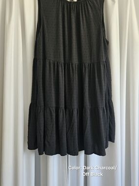 Old Navy Women’s Dark Charcoal Tiered Babydoll Swing Dress